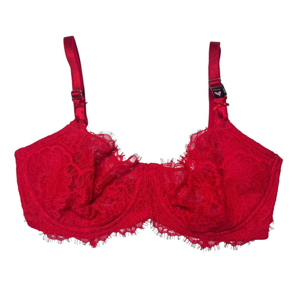 Victoria's Secret Dream Angels Push-Up Without Padding Lace Bra Lipstick 32DD